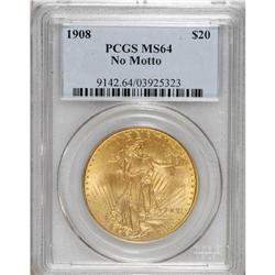 1908 $20 No Motto MS64 PCGS. PCGS Population (2250