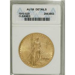 1910 $20 --Cleaned--ANACS. AU58 Details. NGC Census