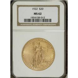 1922 $20 MS62 NGC. NGC Census: (12589/21216). PCGS
