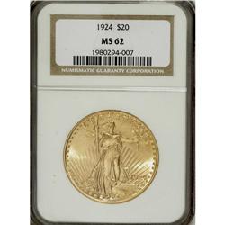 1924 $20 MS62 NGC. NGC Census: (36419/188660). PCG