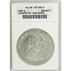 1900 $1 Lafayette Dollar--Polished--ANACS. AU58 Deta