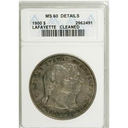 1900 $1 Lafayette Dollar--Cleaned--ANACS. MS60 Detai