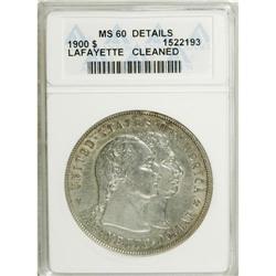1900 $1 Lafayette Dollar--Cleaned--ANACS. MS60 Detai