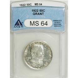 1922 50C Grant no Star MS64 ANACS. NGC Census: (13