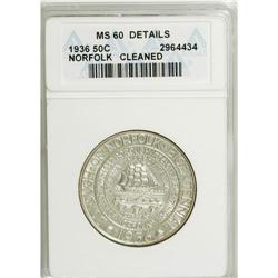 1936 50C Norfolk--Cleaned--ANACS. . NGC Census: (0/227