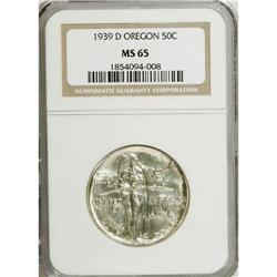 1939-D 50C Oregon MS65 NGC. NGC Census: (184/427).