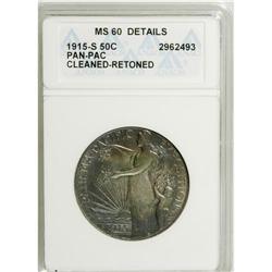 1915-S 50C Panama-Pacific--Cleaned, Retoned--ANACS.