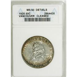 1925 50C Vancouver--Cleaned--ANACS. . NGC Census: (0/1