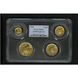 1986 Gold Eagle Set MS69 PCGS. The set includes 1/10 oz