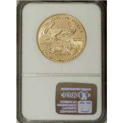 1987 G$50 One-Ounce Gold Eagle MS70 NGC. NGC Censu