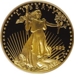 1992-W G$50 One-Ounce Gold Eagle PR69 Deep Cameo PCGS.