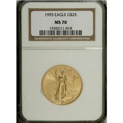 1993 G$25 Half-Ounce Gold Eagle MS70 NGC. NGC Cens