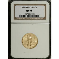1994 G$10 Quarter-Ounce Gold Eagle MS70 NGC. NGC C
