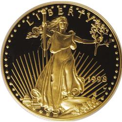 1998-W G$50 One-Ounce Gold Eagle PR69 Deep Cameo PCGS.
