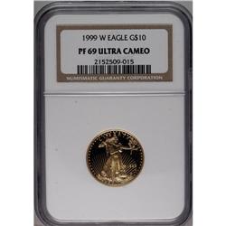 1999-W G$10 Quarter-Ounce Gold Eagle PR69 Deep Cameo