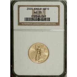 2000 G$10 Quarter-Ounce Gold Eagle MS70 NGC. NGC C