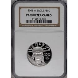 2003-W $50 One-Ounce Gold Eagle PR69 Deep Cameo NGC. N