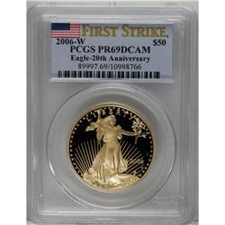 2006-W $50 One-Ounce Gold 20th Anniversary PR69 Deep