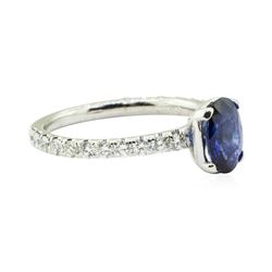 1.78 ctw Sapphire and Diamond Ring - 14KT White Gold