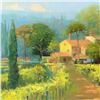 Image 2 : Ming Feng, "Lone Cypress" Original Oil Painting on Canvas, Hand Signed with Lett