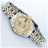 Image 3 : Rolex Ladies 2 Tone Champagne Diamond Lugs & Pyramid Datejust Wriswatch