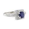 Image 1 : 2.09 ctw Sapphire and Diamond Ring - 18KT White Gold