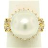 Image 3 : 18K Yellow Gold  13.3mm South Sea Pearl Ring w/ Marquise & Round Diamonds