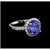 Image 1 : 4.34 ctw Tanzanite and Diamond Ring - 14KT White Gold