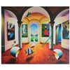 Image 1 : Ferjo, "Surrealistic Interior" Original Painting on Canvas, Hand Signed with Let