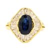 Image 1 : 2.90 ctw Sapphire and Diamond Ring - 18KT Yellow Gold