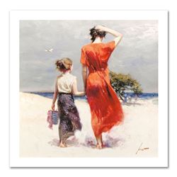 Pino (1931-2010), "Afternoon Stroll" Limited Edition on Canvas, Numbered and Han