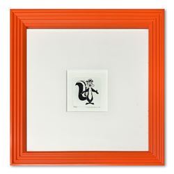 "Pepe le Pew" Framed Limited Edition Etching with Hand-Tinted Color and Numbered