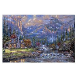 Robert Finale, "Yosemite Falls" Hand Signed, Artist Embellished Limited Edition