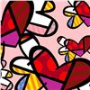 Image 2 : Romero Britto "Love Is In The Air Mini" Hand Signed Giclee on Canvas; Authentica