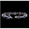 Image 3 : 14KT White Gold 6.50 ctw Sapphire and Diamond Bracelet
