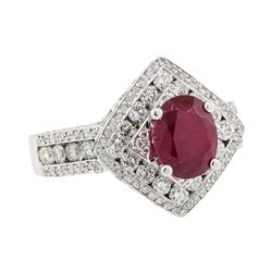 6.56 ctw Ruby and Diamond Ring - 14KT White Gold