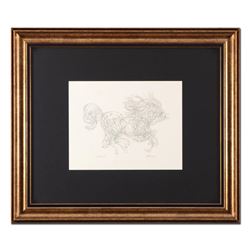 Guillaume Azoulay, "Progression AZJ" Framed Original Drawing, Hand Signed with L