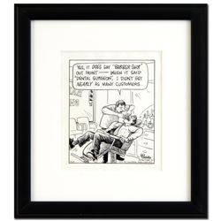 Bizarro - "Barber Shop" is a Framed Original Pen & Ink Drawing, by Dan Piraro, H