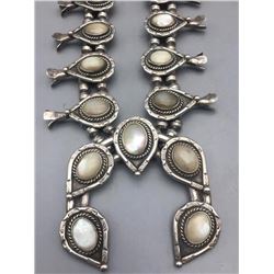 Mother Of Pearl Squash Blossom Necklace