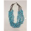 Image 2 : Six Strand Turquoise and Dark Heishi Necklace