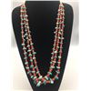 Image 2 : 3 Strand Turquoise and Coral Necklace