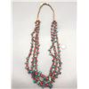 Image 3 : 3 Strand Turquoise and Coral Necklace