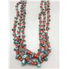 Image 8 : 3 Strand Turquoise and Coral Necklace