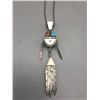 Image 2 : Beautiful Reversible Inlay Pendant Necklace