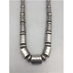 Stamped Silver Tube Beads
