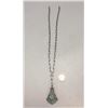 Image 2 : Vintage Sterling Silver and Turquoise Pendant on a Handmade Chain