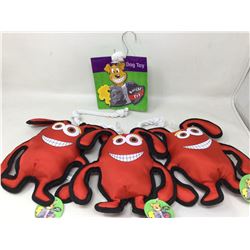 Lot of Pet Knight Canvas Squeaking Dog Toys