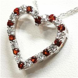 Silver Garnet Cubic Zirconia Necklace, Suggested Retail Value $120
