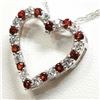 Image 1 : Silver Garnet Cubic Zirconia Necklace, Suggested Retail Value $120