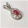 Image 1 : Silver Ruby(0.6ct) Cubic Zirconia Pendant, Suggested Retail Value $80